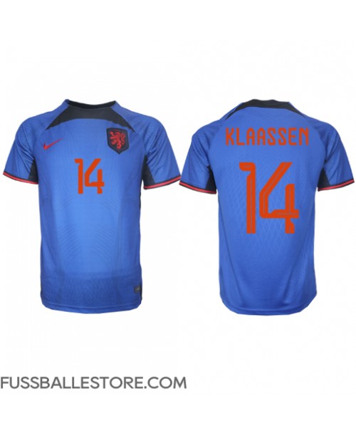 Günstige Niederlande Davy Klaassen #14 Auswärtstrikot WM 2022 Kurzarm